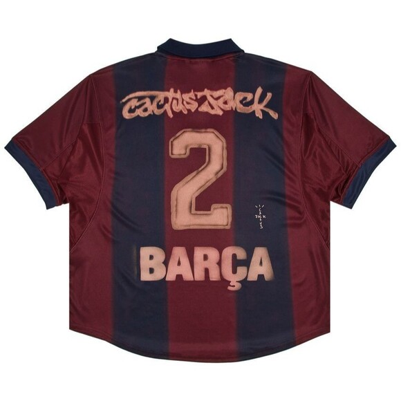 Authentic Cactus Jack x Nike x FC Barcelona 2000/01 Retro Home Skeleton Jersey L - Picture 2 of 7